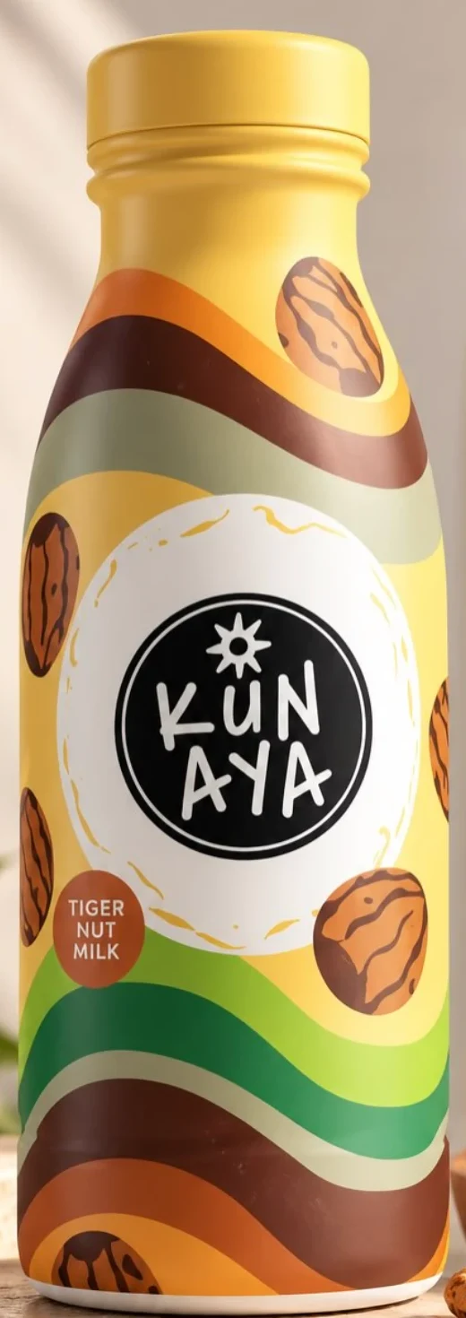 Kunaya Tiger Nut Milk bottle in its new packaging